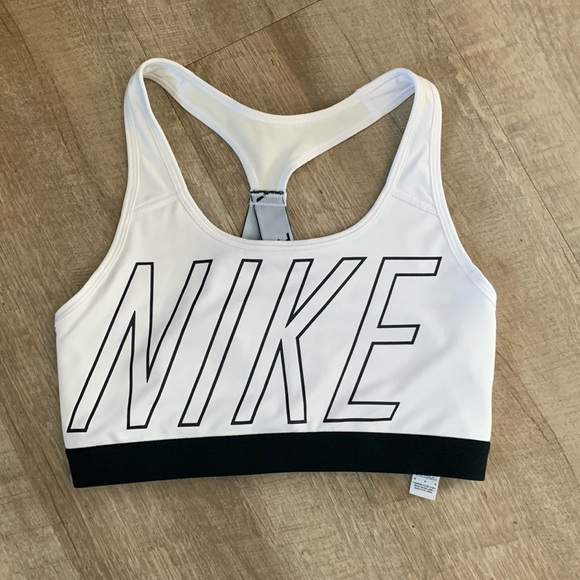 White Racerback Sports Bra Nike Size Medium - Picture 1 of 6